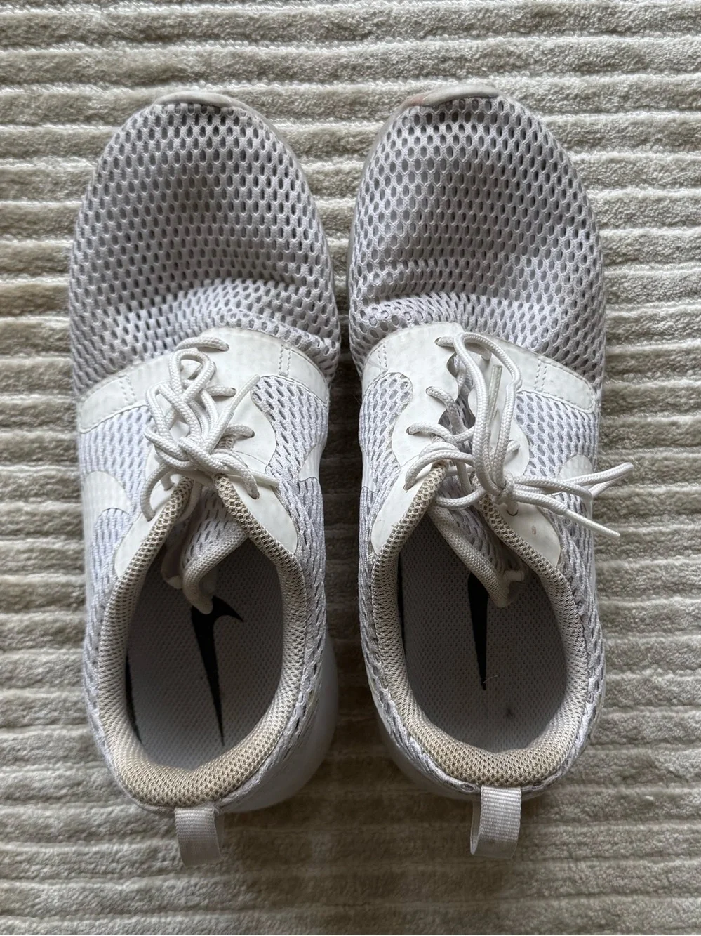 Nike White Mesh Athletic Sneakers
